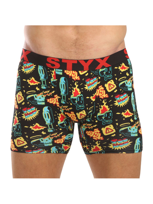 Styx Set treh - moške boksarice Styx long art športni elastični pas večbarvne