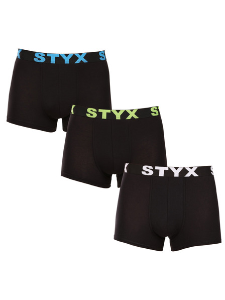 Styx Set treh - moške boksarice Styx športni elastični pas nadmerene večbarvne