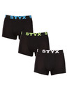 Styx Set treh - moške boksarice Styx športni elastični pas nadmerene večbarvne