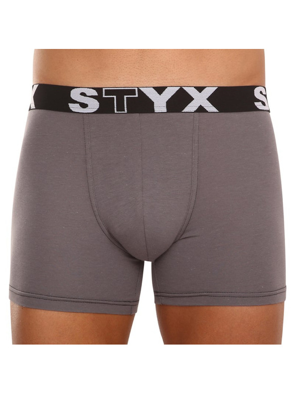 Styx Komplet treh - moške boksarice Styx long športni elastičen pas temno sive
