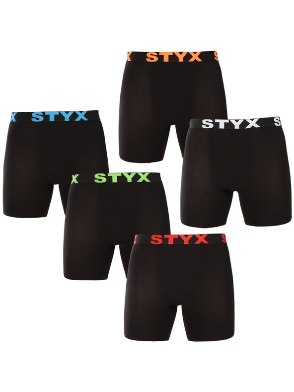 Styx Komplet petih - moške boksarice Styx long športni elastičen pas črne