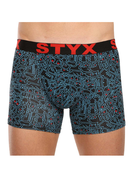 Styx Komplet petih - moške boksarice Styx long art športni gumi večbarvne
