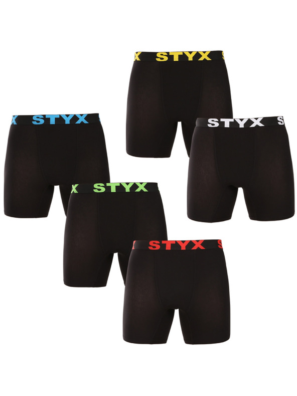 Styx Komplet petih - moške boksarice Styx long športni elastičen pas črne