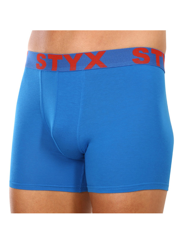 Styx Komplet treh - moške boksarice Styx long športni gumi modra