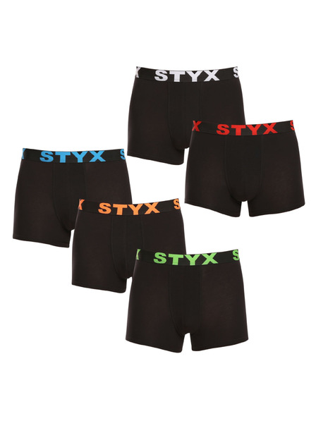 Styx Komplet pet - moške boksarice Styx športna elastika črne