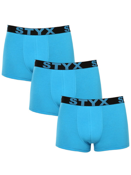 Styx Komplet trije - moške boksarice Styx športna elastika svetlo modre