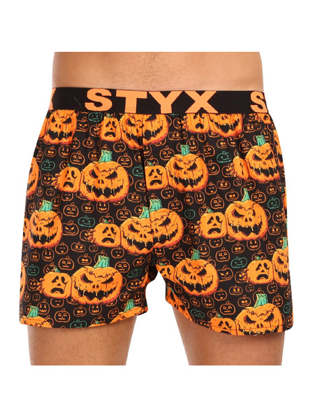 Styx Moške kratke hlače Styx art športni pas Halloween buče