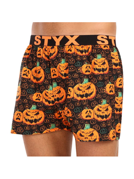 Styx Moške kratke hlače Styx art športni pas Halloween buče