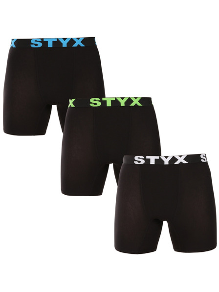 Styx Komplet treh - moške boksarice Styx long športni pas črne