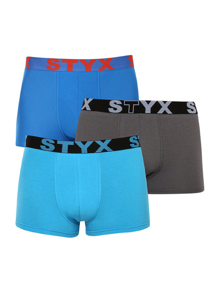 Styx Set treh - moške boksarice Styx športni elastični pas nadmerene večbarvne