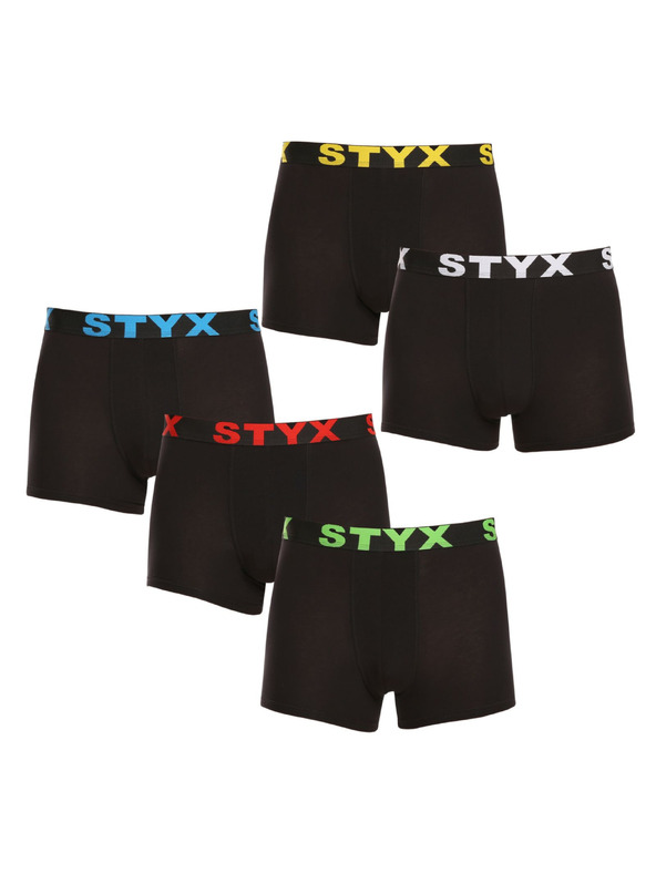 Styx Komplet pet - moške boksarice Styx športna elastika črne