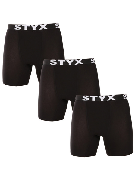 Styx Komplet treh - moške boksarice Styx long športni pas črne