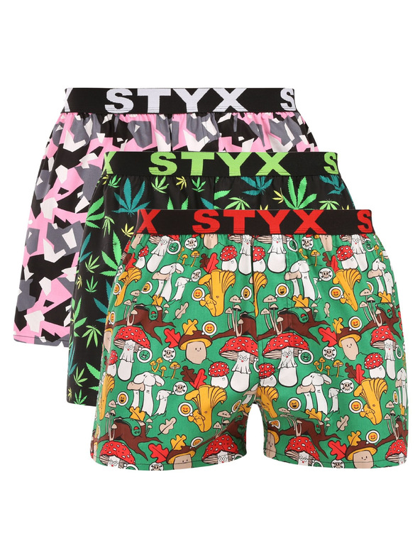 Styx Komplet treh - moške trenirke Styx art športni gumi večbarvne