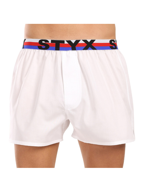 Styx Komplet treh - moške kratke hlače Styx športni pas bele trikolóra