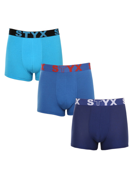 Styx Komplet trije - moške boksarice Styx športna elastika modre