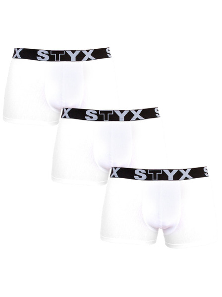 Styx Komplet trije - moške boksarice Styx športni elastik nadmere bele