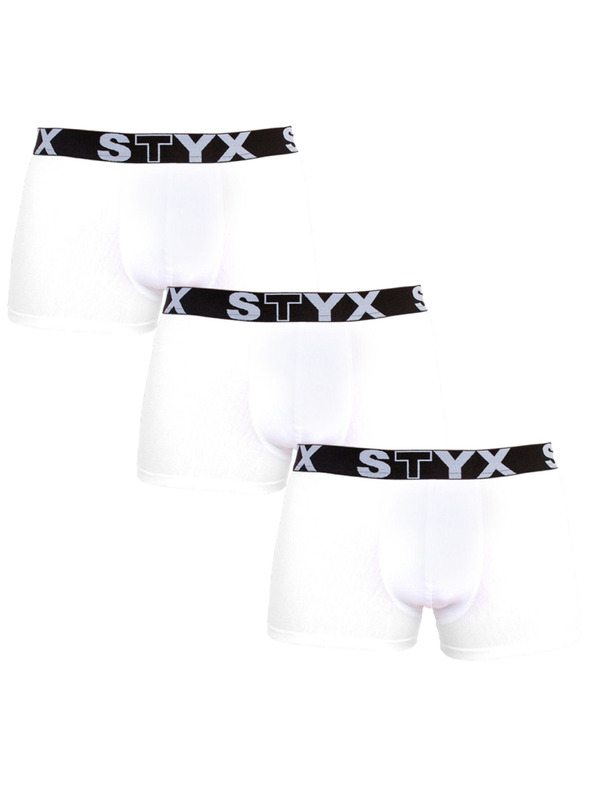 Styx Komplet trije - moške boksarice Styx športni elastik nadmere bele