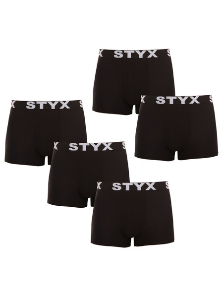 Styx Komplet pet - moške boksarice Styx športna elastika črne