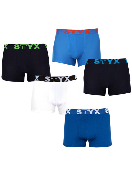 Styx Komplet pet - moške boksarice Styx športni elastik nadmere večbarvne