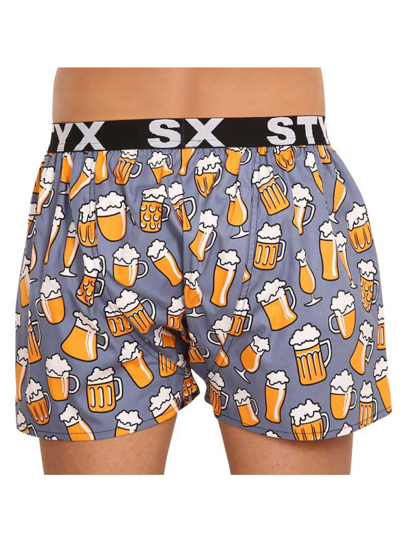 Styx Sive in rumene kratke hlače s športno elastiko Styx art Pivo