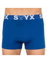Styx Komplet treh moških boksaric Styx v modri in beli barvi