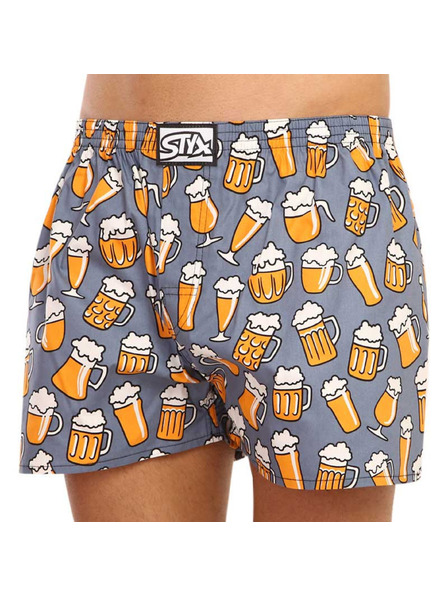 Styx Rumene in sive moške kratke hlače z vzorcem Styx Beer