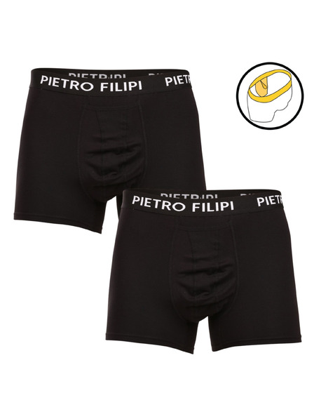 Pietro Filipi Komplet dveh - moške bokserice Pietro Filipi, črne barve z držalom za kroglice