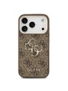 Guess Guess PU Leather 4G Metal Logo Gold Frame Zadnji Pokrov za iPhone 17 Pro Max Brown