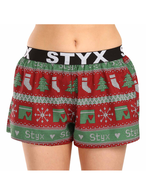 Styx Ženske kratke hlačke Styx art športni gumi božič pletenine