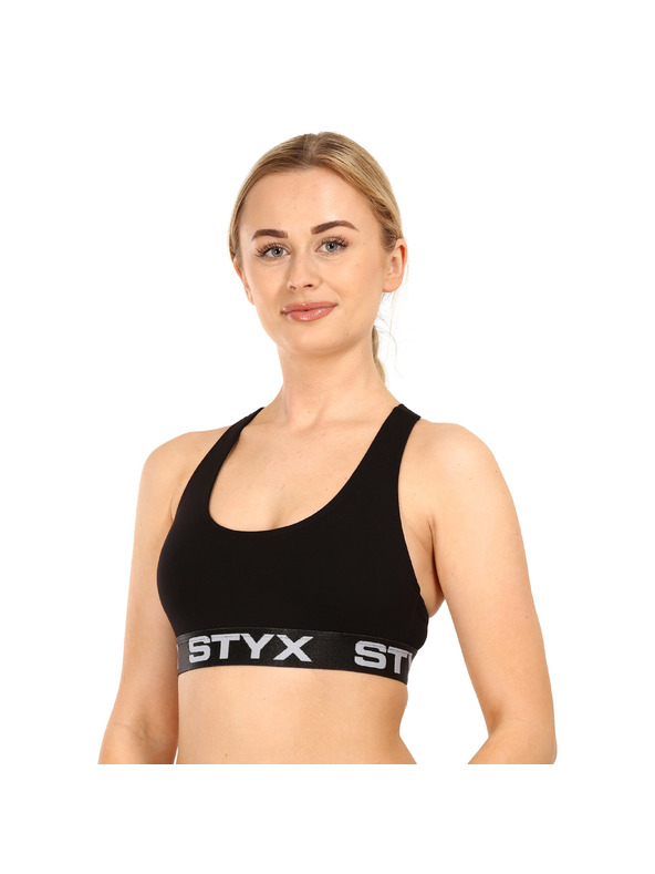 Styx Ženski športni modrček Styx črne barve
