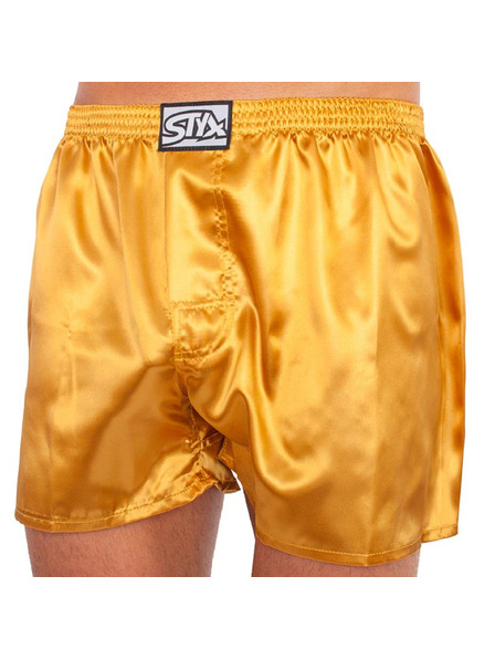 Styx Moške hlače Styx classic gumijaste hlače saten zlata