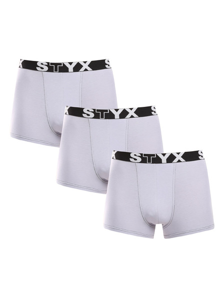 Styx Komplet treh - moške boksarice Styx sports elastic sive barve