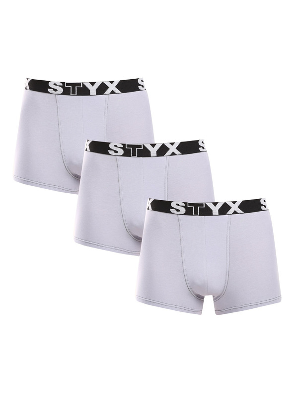 Styx Komplet treh - moške boksarice Styx sports elastic sive barve