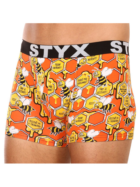 Styx Moške boksarice Styx long art športni elastik čebele
