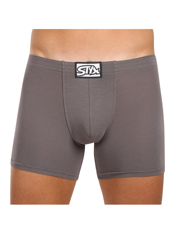 Styx Moške boksarice Styx long klasični elastik temno sive