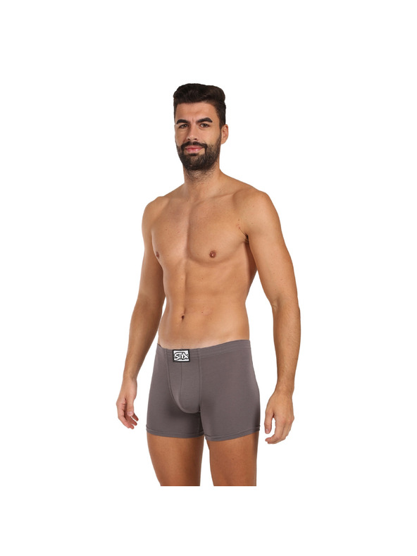 Styx Moške boksarice Styx long klasični elastik temno sive