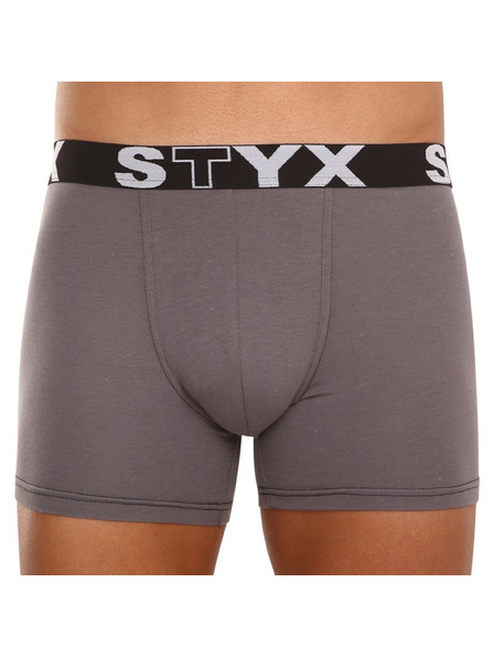 Styx Moške boksarice Styx long športni elastik temno sive