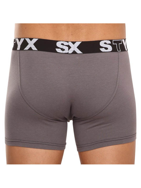 Styx Moške boksarice Styx long športni elastik temno sive