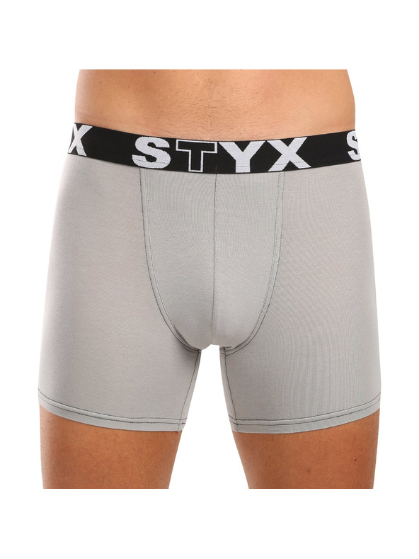 Styx Moške boksarice Styx long športni elastik svetlo sive