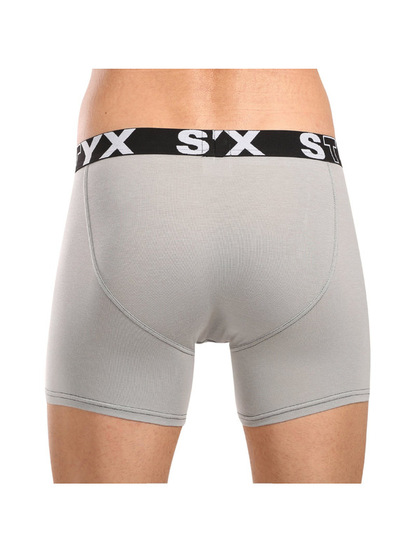 Styx Moške boksarice Styx long športni elastik svetlo sive