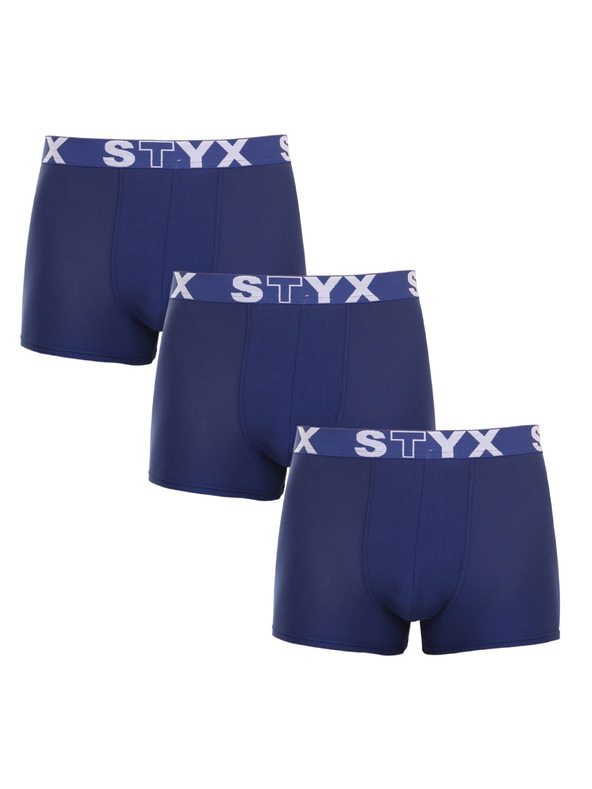 Styx Set treh - moške boksarice Styx športni elastik temno modre