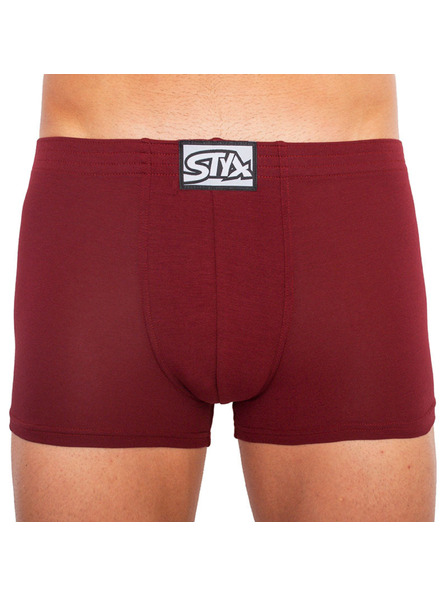 Styx Moške boksarice Styx klasični elastik vinsko rdeče