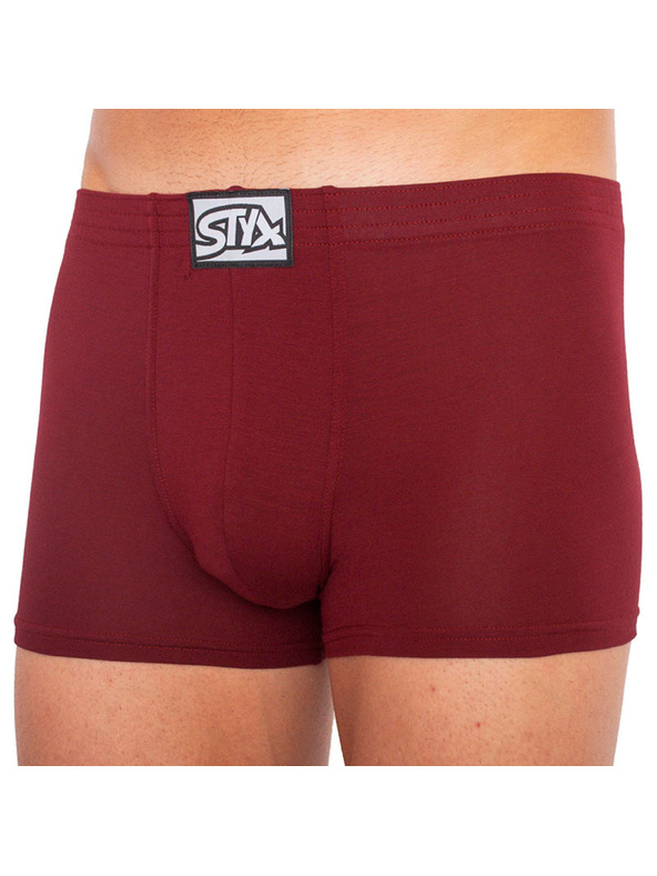 Styx Moške boksarice Styx klasični elastik vinsko rdeče