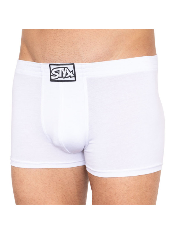 Styx Moške boksarice Styx klasični elastik bele
