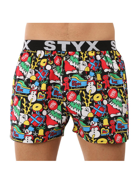 Styx Moške športne hlače Styx art gumijaste božične