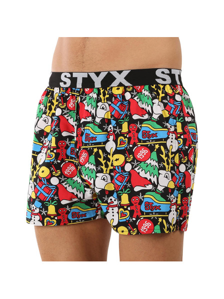 Styx Moške športne hlače Styx art gumijaste božične
