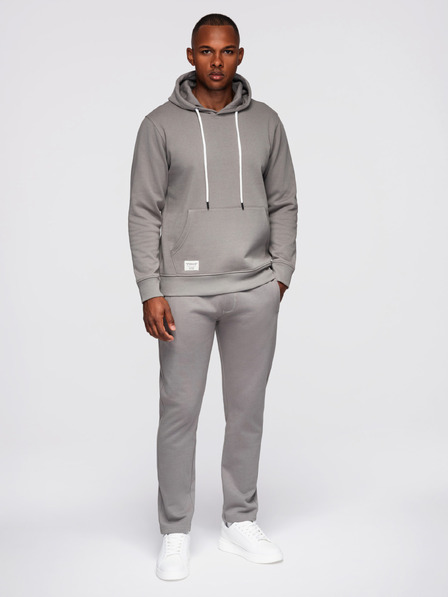 Ombre Clothing Moška trenirka: majica s kapuco + hlače regular fit - siva V8 Z120 Ombre Clothing