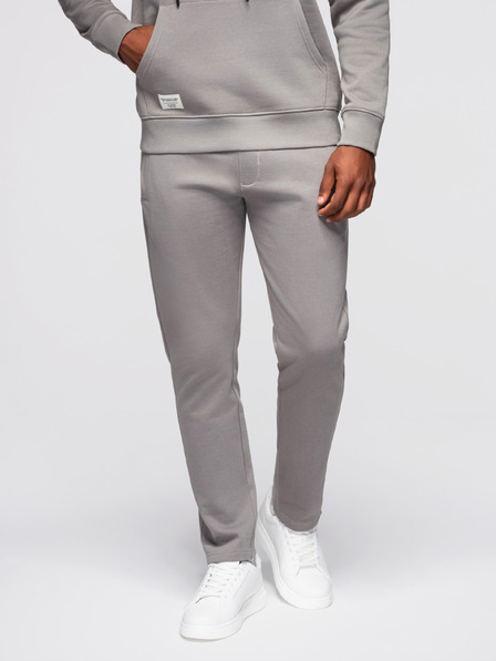 Ombre Clothing Moška trenirka: majica s kapuco + hlače regular fit - siva V8 Z120 Ombre Clothing
