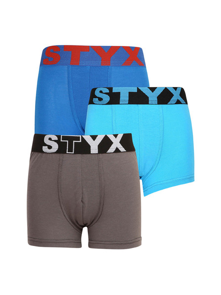 Styx Set treh - otroške boksarice Styx športni elastičen pas večbarvna