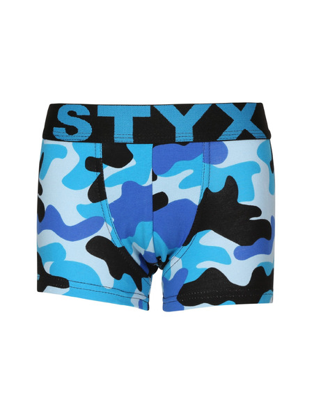 Styx Otroške bokserke Styx art športna guma kamuflažna modra